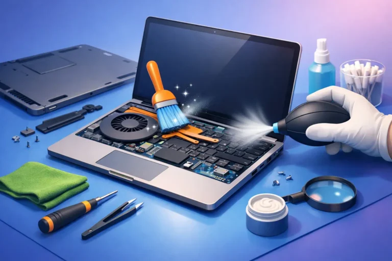 Quanto tempo leva a limpeza interna do notebook?