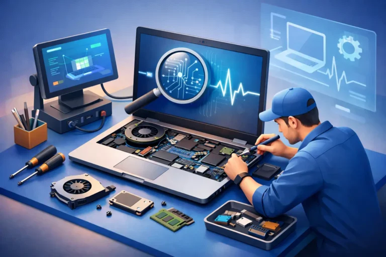 Conserto rápido de notebook com diagnóstico na hora