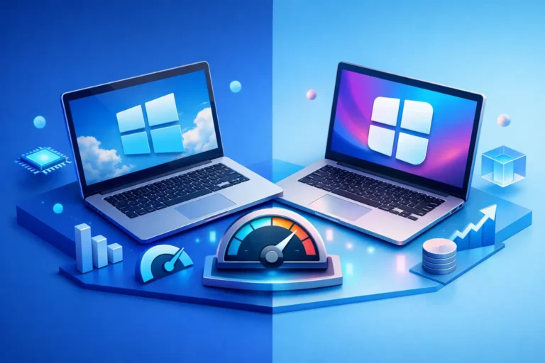 Windows 10 vs 11: desempenho em notebook