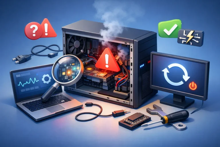 Exemplo de diagnóstico causa raiz em PC reiniciando
