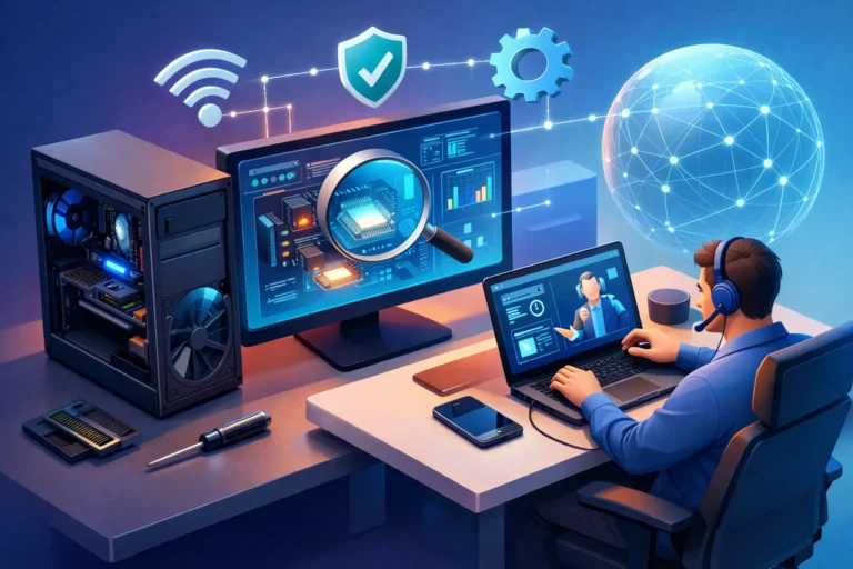Futuro da manutenção de PC com diagnóstico remoto