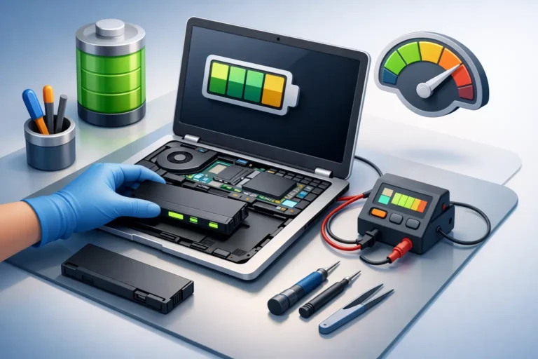 Troca de bateria de notebook com calibração