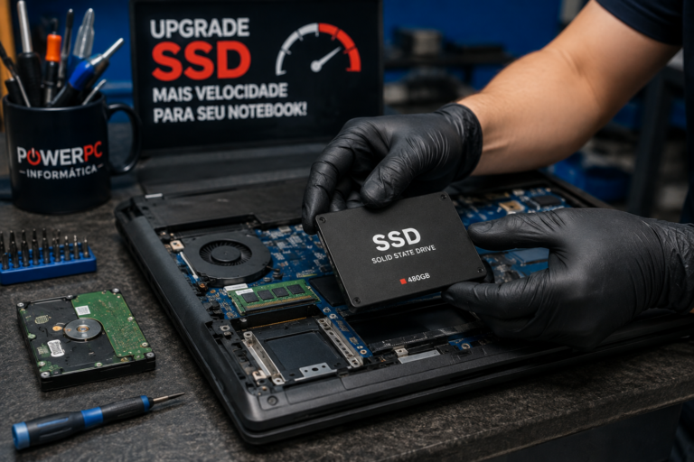 Upgrade de SSD em notebook na PowerPC Informática