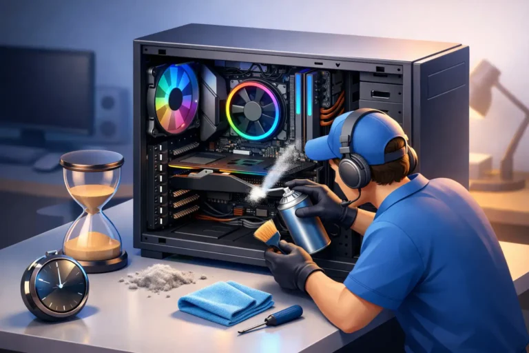Quanto tempo dura limpeza interna do PC?