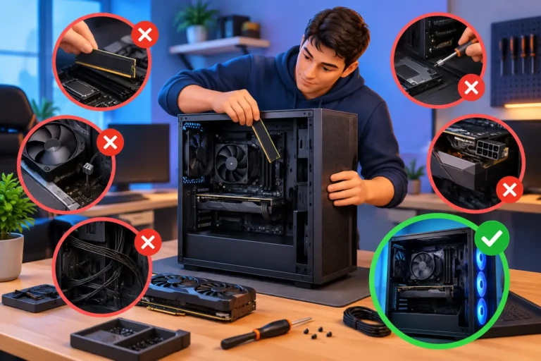 8 erros comuns na montagem de PCs e como evitar
